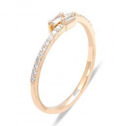 0,18 ct Diamant Baguette-Schliff Ring